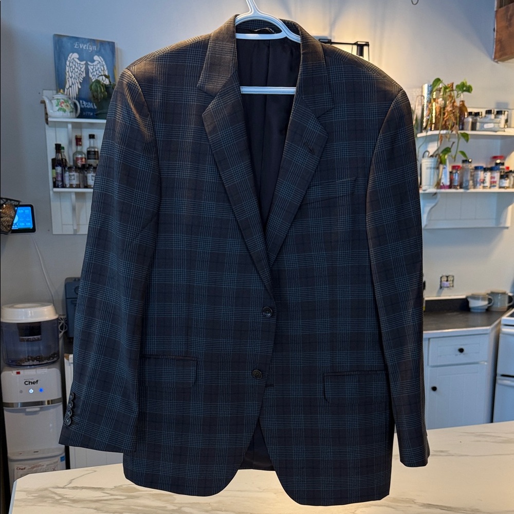 Men's Classic Plaid Blazer - Brown and Gray